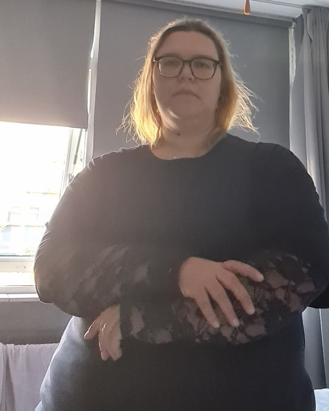 Kante top met roosjes