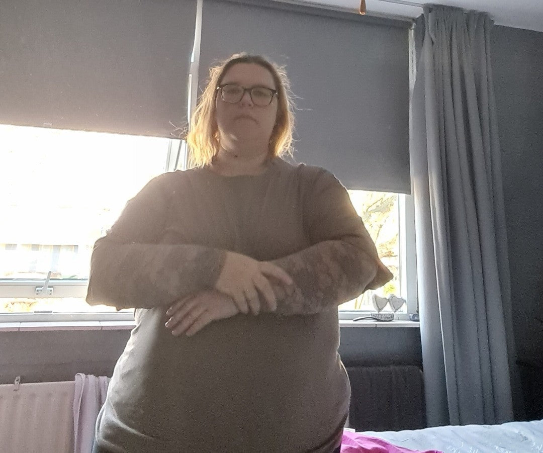 Kante top met roosjes